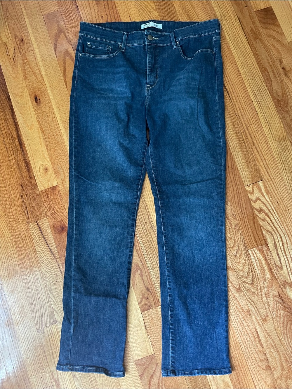 Signature by Levi Strauss Dark Blue Straight-Leg Jeans